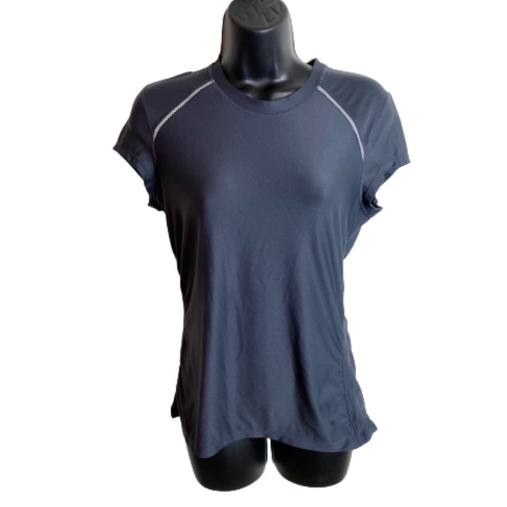 Athleta Women’s Athletic Tee Shirt Lace Trim Scrunched Sides Size Small